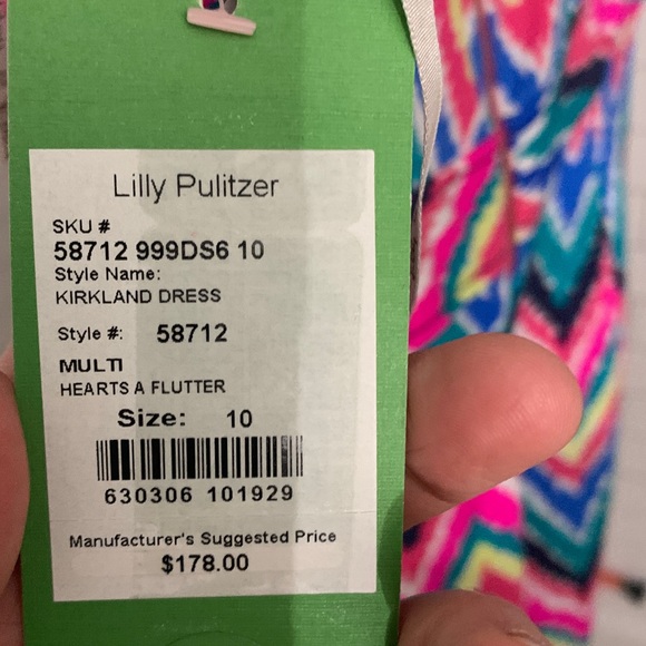 Lilly Pulitzer Kirkland Dress, Neon, Size 10 - Picture 4 of 7